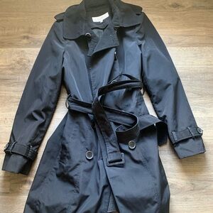 Calvin Klein Trench Coat - Black - Size XS